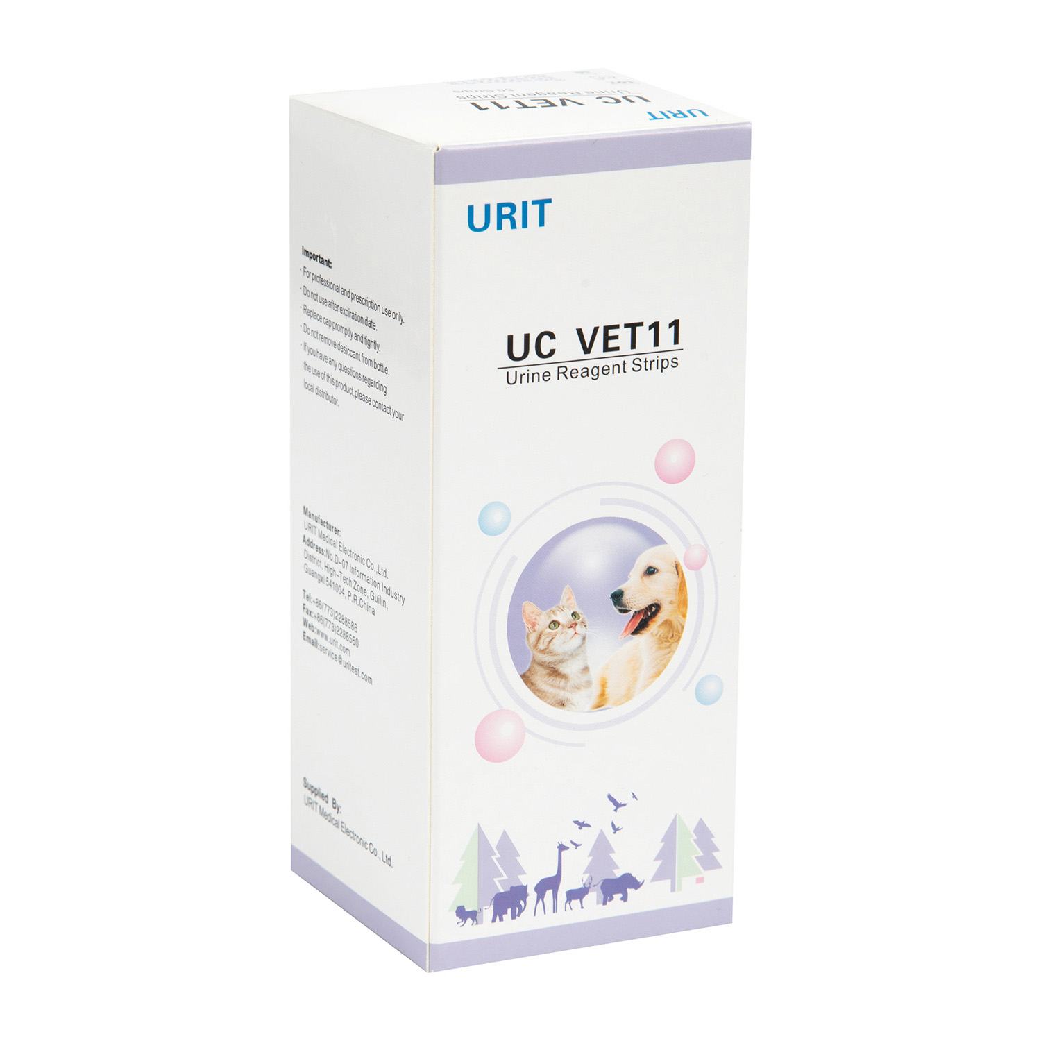 Тест-полоски для мочи Urit Vet (11 показателей)